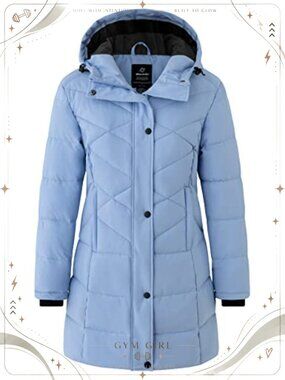 Women's Winter Quilted Puffer Coat Hooded Zip Up Long Jacket